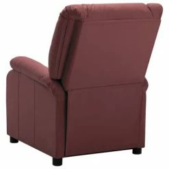 322440 vidaXL Recliner Wine Red Faux Leather -Fauteuils Soldes image 4 322440