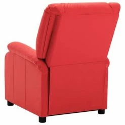 322441 vidaXL Recliner Red Faux Leather -Fauteuils Soldes image 4 322441