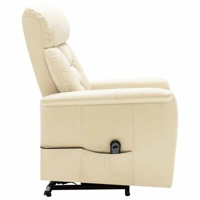 VidaXL Fauteuil inclinable Blanc Similicuir 6 VidaXL Fauteuil inclinable Blanc Similicuir – Image 4