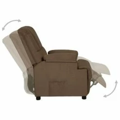 VidaXL Fauteuil inclinable Marron Similicuir daim -Fauteuils Soldes image 4 324046