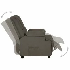 VidaXL Fauteuil inclinable Gris foncé Similicuir daim -Fauteuils Soldes image 4 324049