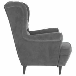VidaXL Fauteuil Gris clair Velours 11 VidaXL Fauteuil Gris clair Velours -Fauteuils Soldes image 4 324059
