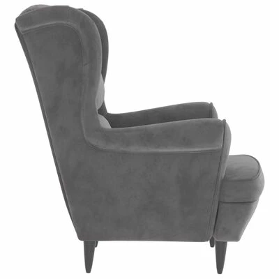 VidaXL Fauteuil Gris clair Velours 6 VidaXL Fauteuil Gris clair Velours – Image 4