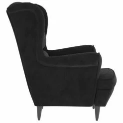 VidaXL Fauteuil Noir Velours -Fauteuils Soldes image 4 324065