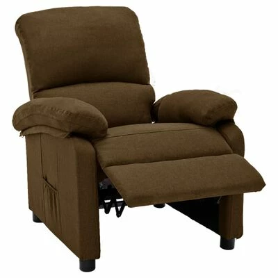 VidaXL Fauteuil inclinable Marron Tissu 6 VidaXL Fauteuil inclinable Marron Tissu – Image 4