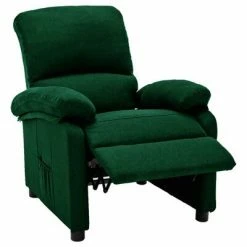 VidaXL Fauteuil inclinable Vert foncé Tissu -Fauteuils Soldes image 4 324075