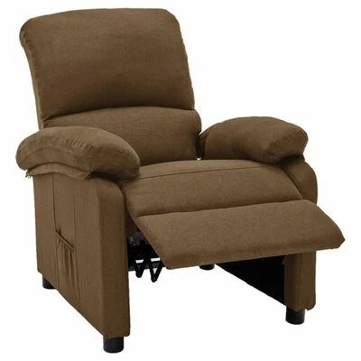 VidaXL Fauteuil inclinable Taupe Tissu 6 VidaXL Fauteuil inclinable Taupe Tissu â Image 4