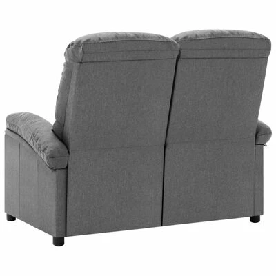 VidaXL Canapé inclinable à 2 places Gris clair Tissu 6 VidaXL Canapé inclinable à 2 places Gris clair Tissu – Image 4