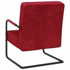 VidaXL Chaise cantilever Rouge bordeaux Velours -Fauteuils Soldes image 4 325729