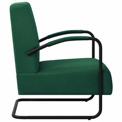 VidaXL Fauteuil Vert foncé Tissu 6 VidaXL Fauteuil Vert foncé Tissu – Image 4