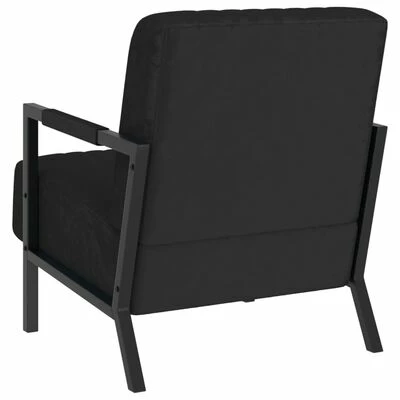 VidaXL Fauteuil Noir Velours 6 VidaXL Fauteuil Noir Velours â Image 4