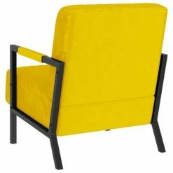 VidaXL Fauteuil Jaune moutarde Velours 11 VidaXL Fauteuil Jaune moutarde Velours -Fauteuils Soldes image 4 325765