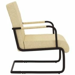 VidaXL Chaise cantilever Crème Similicuir -Fauteuils Soldes image 4 325782