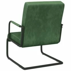 VidaXL Chaise cantilever Vert foncé Velours -Fauteuils Soldes image 4 325790