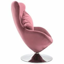 VidaXL Fauteuil pivotant en forme d’œuf avec coussin Rose Velours -Fauteuils Soldes image 4 326214
