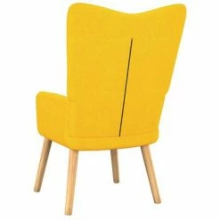 VidaXL Chaise de relaxation Jaune moutarde Tissu -Fauteuils Soldes image 4 327530