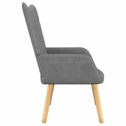 VidaXL Chaise de relaxation avec tabouret Gris foncé Tissu -Fauteuils Soldes image 4 327535