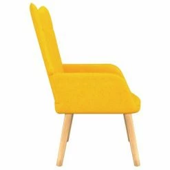 VidaXL Chaise de relaxation avec tabouret Jaune moutarde Tissu -Fauteuils Soldes image 4 327541