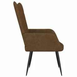 VidaXL Chaise de relaxation avec tabouret Marron Tissu 11 VidaXL Chaise de relaxation avec tabouret Marron Tissu -Fauteuils Soldes image 4 327559