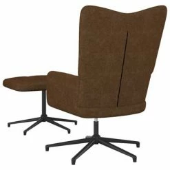 VidaXL Chaise de relaxation avec tabouret Marron Tissu -Fauteuils Soldes image 4 327581