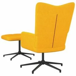 VidaXL Chaise de relaxation avec tabouret Jaune moutarde Tissu -Fauteuils Soldes image 4 327585