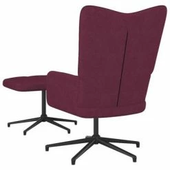 VidaXL Chaise de relaxation avec tabouret Violet Tissu -Fauteuils Soldes image 4 327588