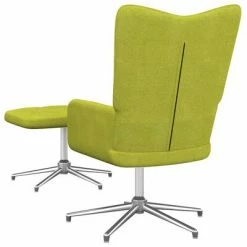 VidaXL Chaise de relaxation avec tabouret Vert Tissu 11 VidaXL Chaise de relaxation avec tabouret Vert Tissu -Fauteuils Soldes image 4 327605