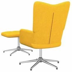 VidaXL Chaise de relaxation avec tabouret Jaune moutarde Tissu -Fauteuils Soldes image 4 327607