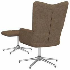 VidaXL Chaise de relaxation avec tabouret Taupe Tissu -Fauteuils Soldes image 4 327609