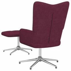 VidaXL Chaise de relaxation avec tabouret Violet Tissu -Fauteuils Soldes image 4 327610