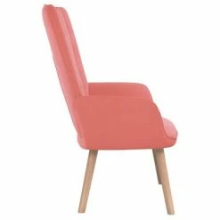 VidaXL Chaise de relaxation Rose Velours -Fauteuils Soldes image 4 327659
