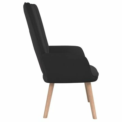 VidaXL Chaise de relaxation Noir Velours 6 VidaXL Chaise de relaxation Noir Velours – Image 4