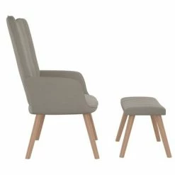 VidaXL Chaise de relaxation avec repose-pied Gris clair Velours -Fauteuils Soldes image 4 327666