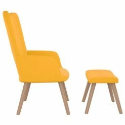 VidaXL Chaise de relaxation avec repose-pied Jaune moutarde Velours 11 VidaXL Chaise de relaxation avec repose-pied Jaune moutarde Velours -Fauteuils Soldes image 4 327673