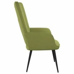 VidaXL Chaise de relaxation Vert clair Velours -Fauteuils Soldes image 4 327680