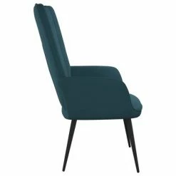 VidaXL Chaise de relaxation Bleu Velours -Fauteuils Soldes image 4 327687