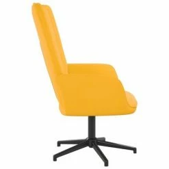 VidaXL Chaise de relaxation Jaune moutarde Velours -Fauteuils Soldes image 4 327706
