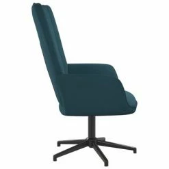 VidaXL Chaise de relaxation Bleu Velours -Fauteuils Soldes image 4 327709