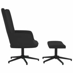VidaXL Chaise de relaxation avec repose-pied Noir Velours 11 VidaXL Chaise de relaxation avec repose-pied Noir Velours -Fauteuils Soldes image 4 327716