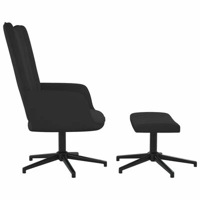 VidaXL Chaise de relaxation avec repose-pied Noir Velours 6 VidaXL Chaise de relaxation avec repose-pied Noir Velours – Image 4