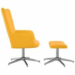 VidaXL Chaise de relaxation avec repose-pied Jaune moutarde Velours 11 VidaXL Chaise de relaxation avec repose-pied Jaune moutarde Velours -Fauteuils Soldes image 4 327739