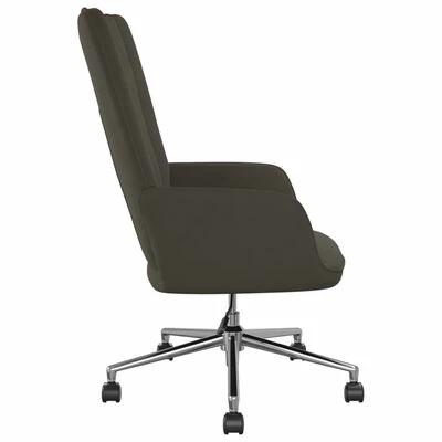 VidaXL Chaise de relaxation Gris foncé Velours 6 VidaXL Chaise de relaxation Gris foncé Velours – Image 4