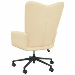 VidaXL Chaise de relaxation Blanc crème Velours 11 VidaXL Chaise de relaxation Blanc crème Velours -Fauteuils Soldes image 4 327785