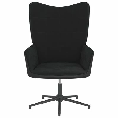 VidaXL Chaise de relaxation Noir Velours et PVC 6 VidaXL Chaise de relaxation Noir Velours et PVC – Image 4