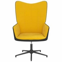 VidaXL Chaise de relaxation Jaune moutarde Velours et PVC -Fauteuils Soldes image 4 327838