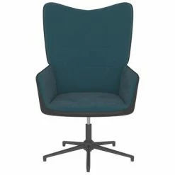 VidaXL Chaise de relaxation Bleu Velours et PVC -Fauteuils Soldes image 4 327841