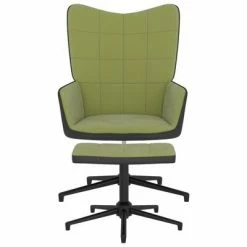 VidaXL Chaise de relaxation avec repose-pied Vert clair Velours et PVC -Fauteuils Soldes image 4 327845