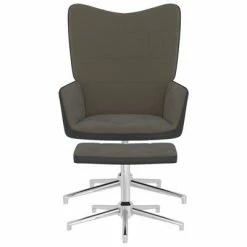 VidaXL Chaise de relaxation avec repose-pied Gris foncé Velours et PVC 11 VidaXL Chaise de relaxation avec repose-pied Gris foncé Velours et PVC -Fauteuils Soldes image 4 327865