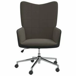 VidaXL Chaise de relaxation Gris foncé Velours et PVC 11 VidaXL Chaise de relaxation Gris foncé Velours et PVC -Fauteuils Soldes image 4 327898