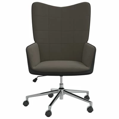 VidaXL Chaise de relaxation Gris foncé Velours et PVC 6 VidaXL Chaise de relaxation Gris foncé Velours et PVC – Image 4